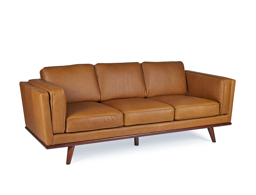 Sidney 3 Seater Leather Sofa, Vintage Tan (Premium)