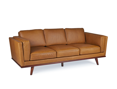 Sidney 3 Seater Leather Sofa, Vintage Tan (Premium)