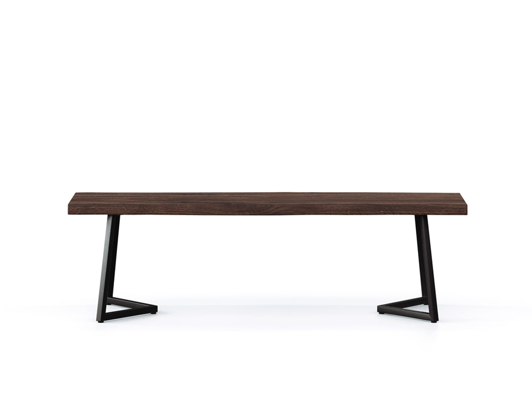 Verona Live Edge Solid Wood Dining Bench, Dark Walnut (150cm)