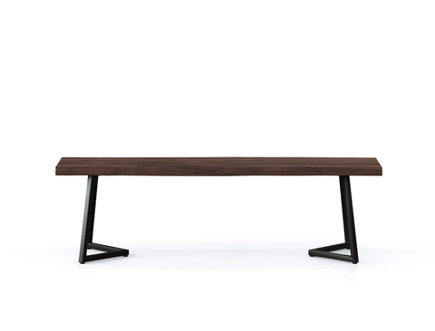 Verona Live Edge Solid Wood Dining Bench, Dark Walnut (150cm)