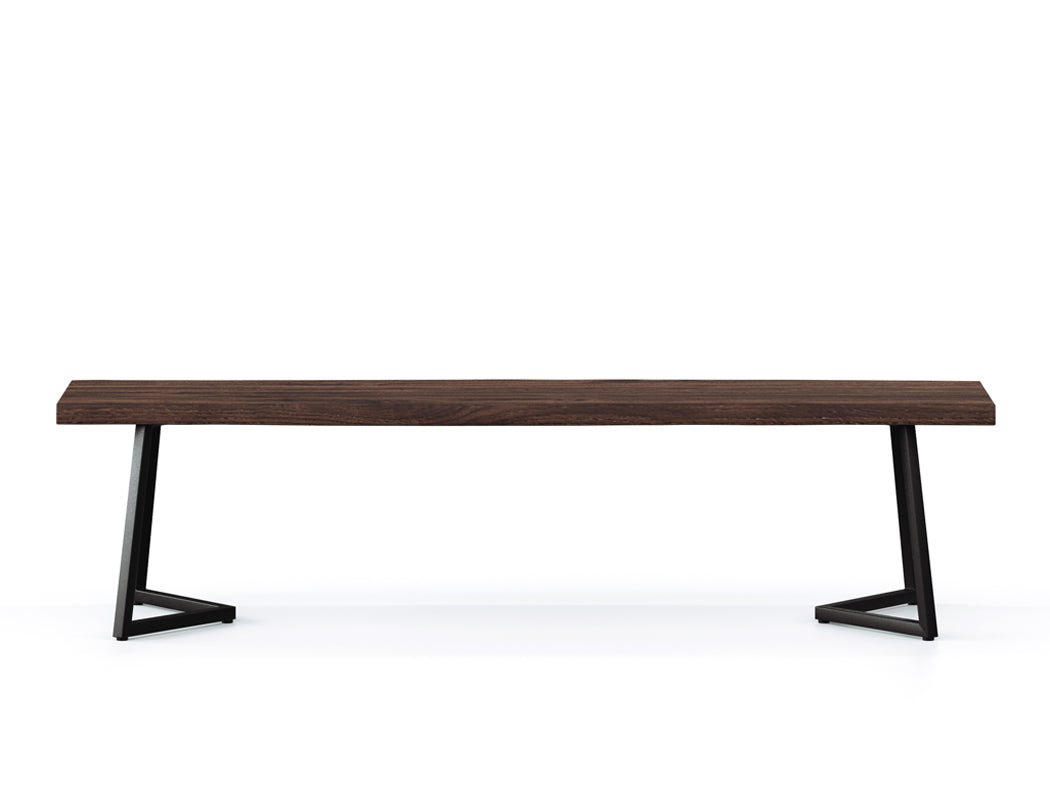 Verona Live Edge Solid Wood Dining Bench, Dark Walnut (180cm)