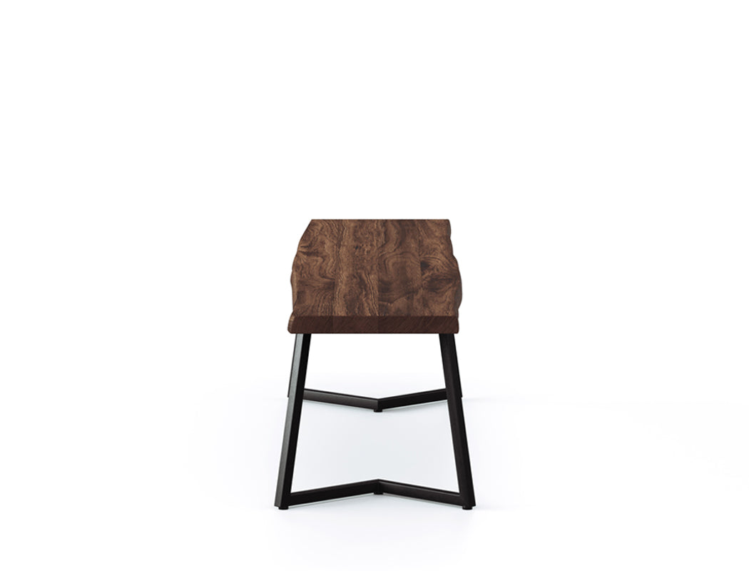 Verona Live Edge Solid Wood Dining Bench, Dark Walnut (180cm)