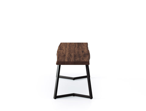 Verona Live Edge Solid Wood Dining Bench, Dark Walnut (150cm)