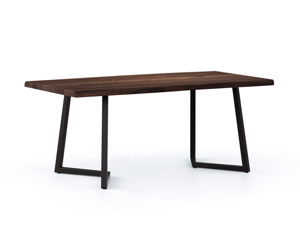 Verona Live Edge Solid Wood Dining Table, Dark Walnut (180cm)