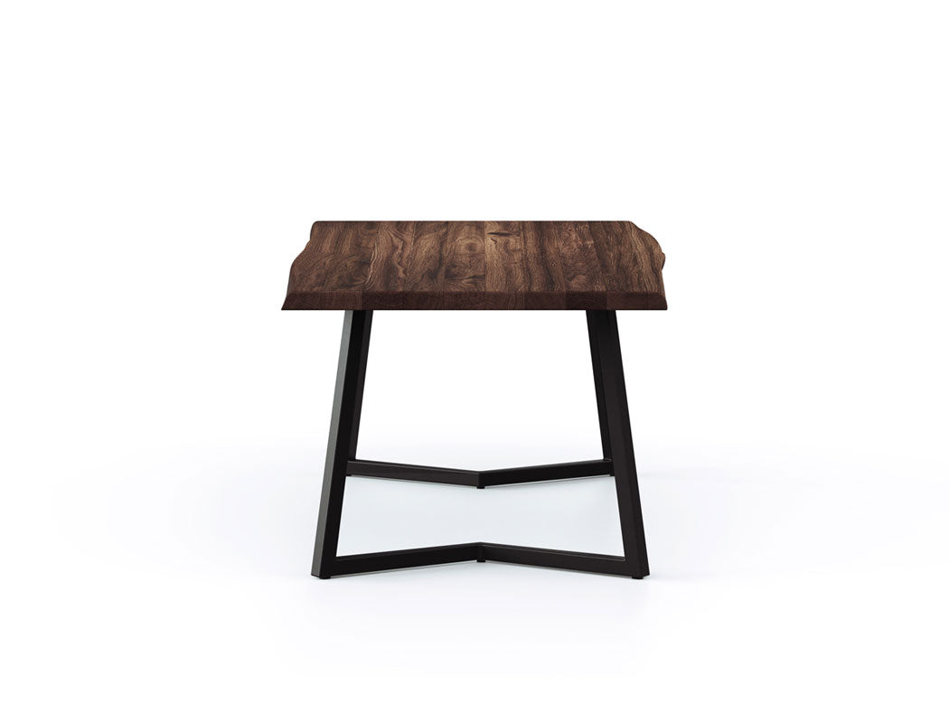 Verona Live Edge Solid Wood Dining Table, Dark Walnut (180cm)