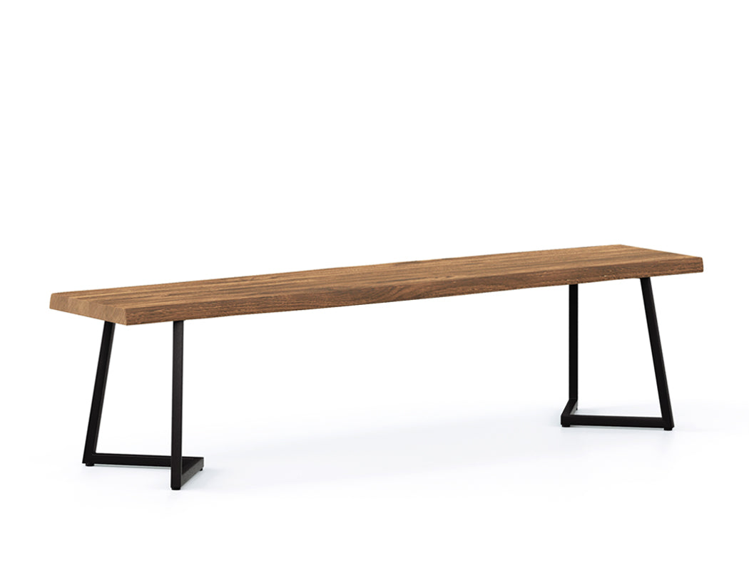 Verona Live Edge Solid Wood Dining Bench, Natural