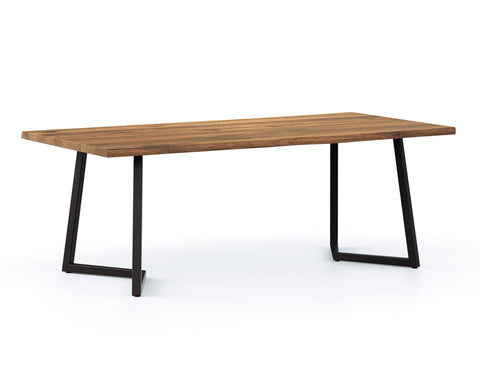 Verona Live Edge Solid Wood Dining Table, Natural