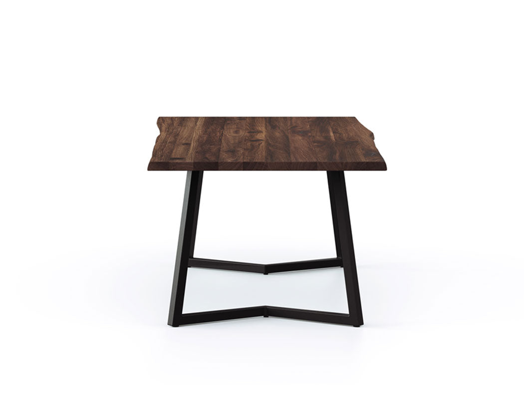 Verona Live Edge Solid Wood Dining Table, Dark Walnut (200cm)