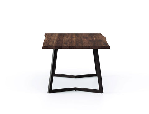 Verona Live Edge Solid Wood Dining Table, Dark Walnut (200cm)