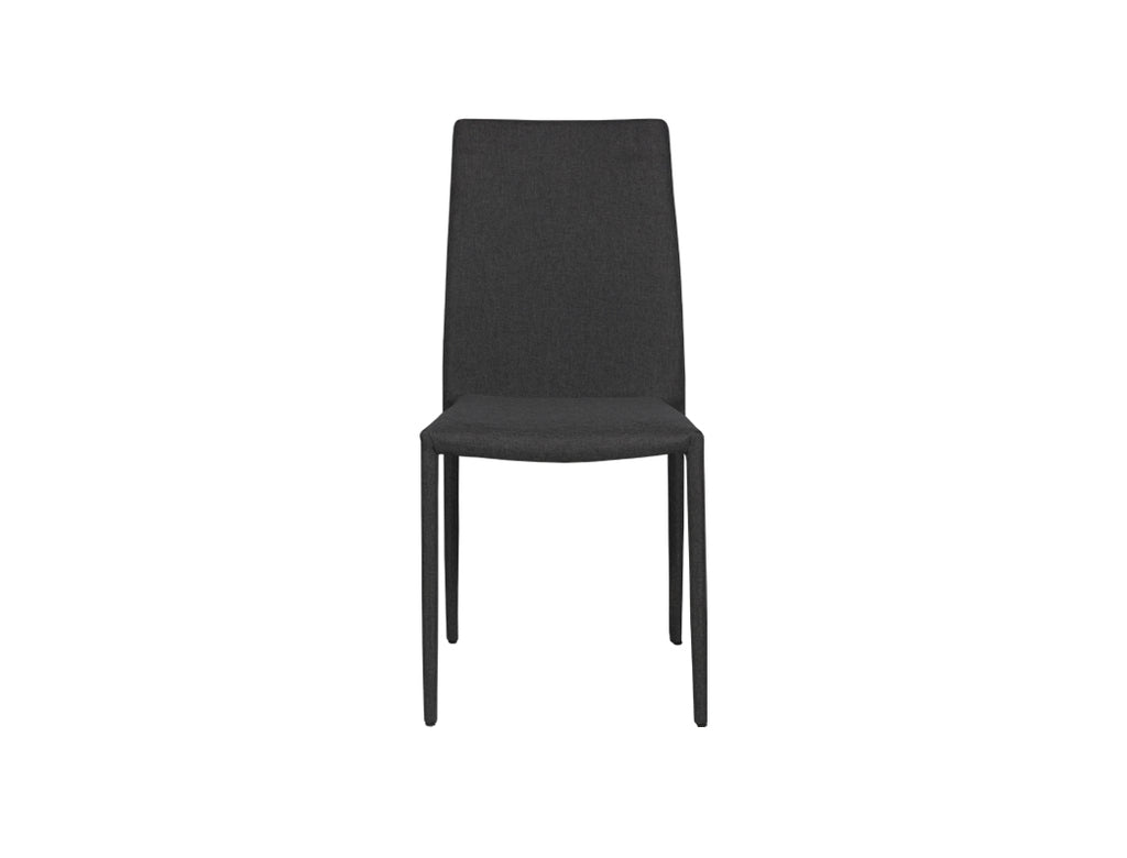 [CLEARANCE] Won Fabric Dining Chair, Liquorice (Stackable)
